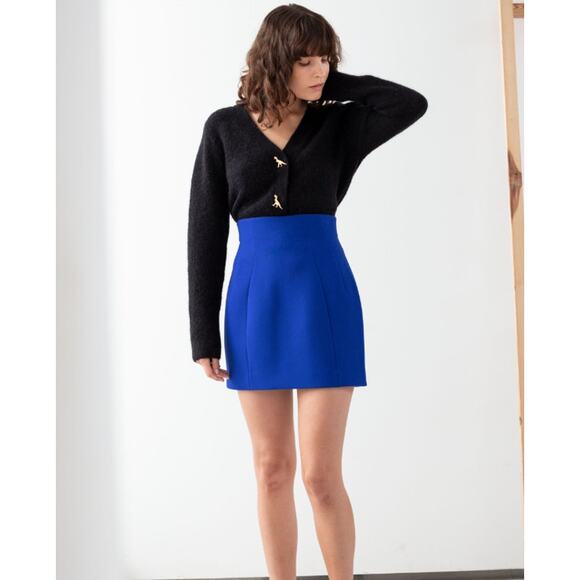 NWT & Other Stories Royal Blue A-Line Mini Skirt sz 6